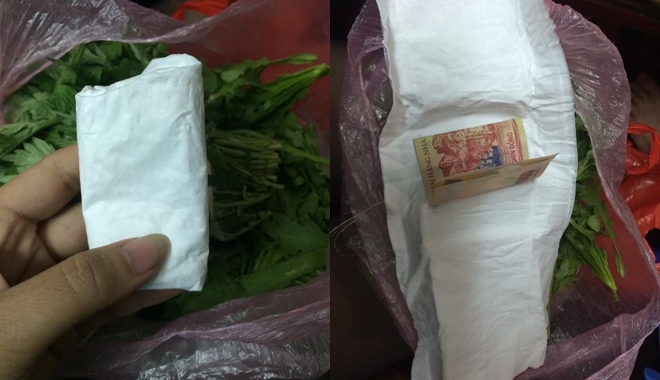 Người mẹ gói 200k trong bó rau gửi cho con gái