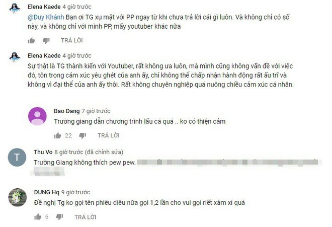 Trường Giang tỏ thái độ với Pew Pew trên truyền hình?