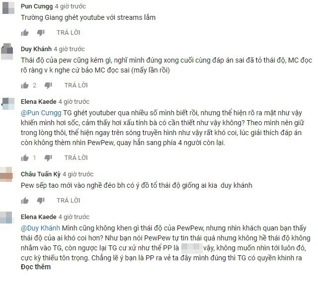Trường Giang tỏ thái độ với Pew Pew trên truyền hình?