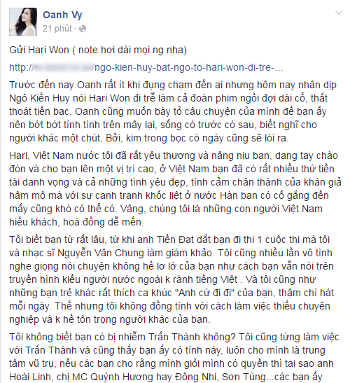 Vy Oanh từng vướng phải lùm xùm với Thu Minh, Trấn Thành - Hari