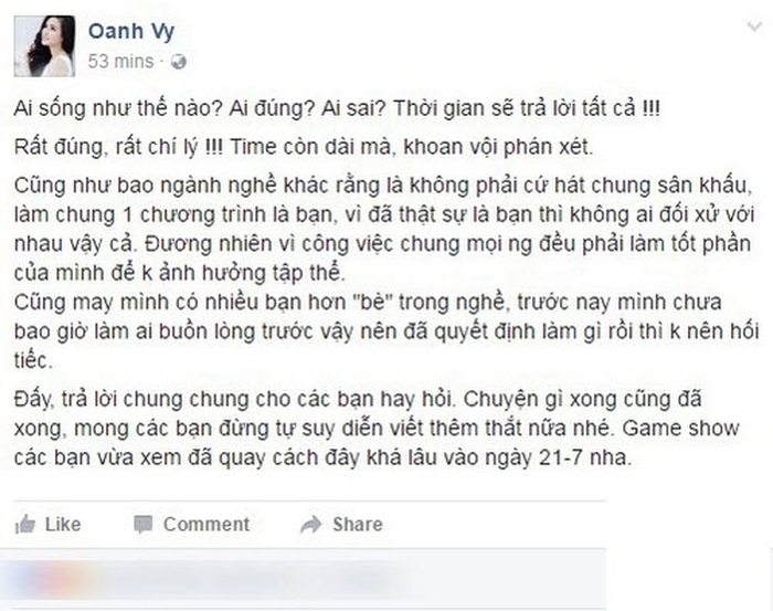 Vy Oanh từng vướng phải lùm xùm với Thu Minh, Trấn Thành - Hari