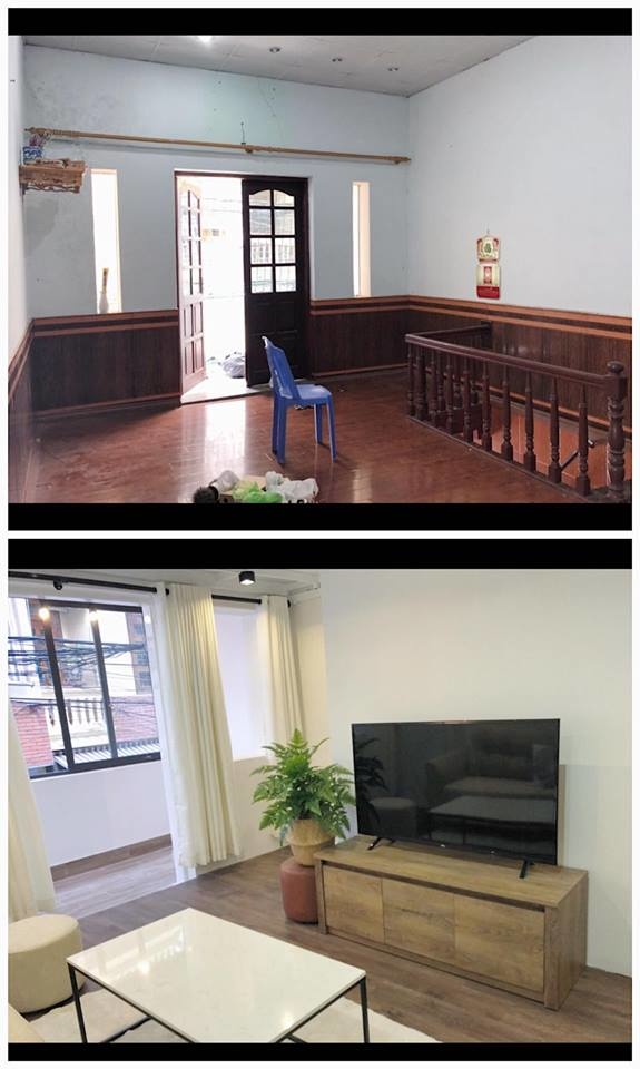 Hình ảnh trước và sau khi tân trang căn nhà khiến nhiều người trầm trồ