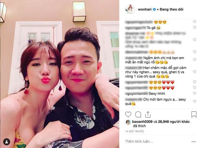 Bất ngờ khoe vòng 1 bốc lửa bên chồng, Hari Won dính nghi vấn PTTM