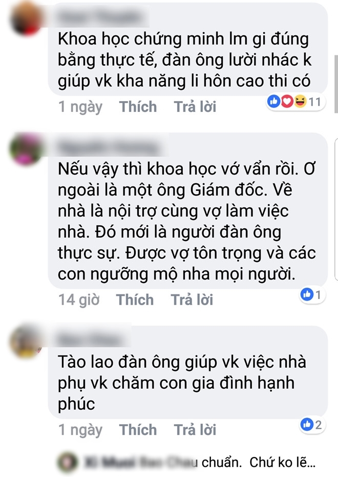 Chồng càng làm nhiều việc nhà, gia đình càng dễ đổ vỡ
