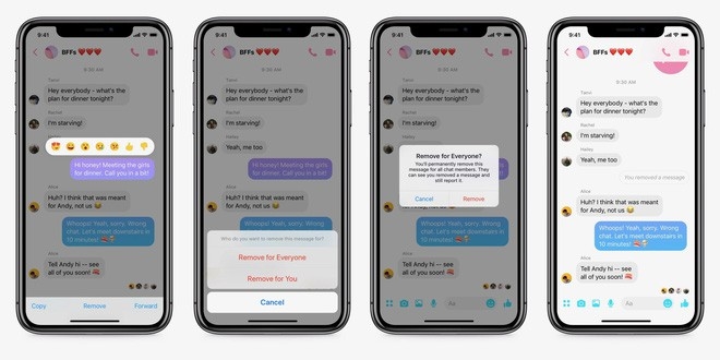 Facebook Messenger cho phép xóa tin nhắn đã gửi