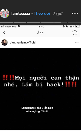 Mới đầu năm, Đặng Văn Lâm đã đăng tin cảnh báo fan vì tài khoản MXH bị