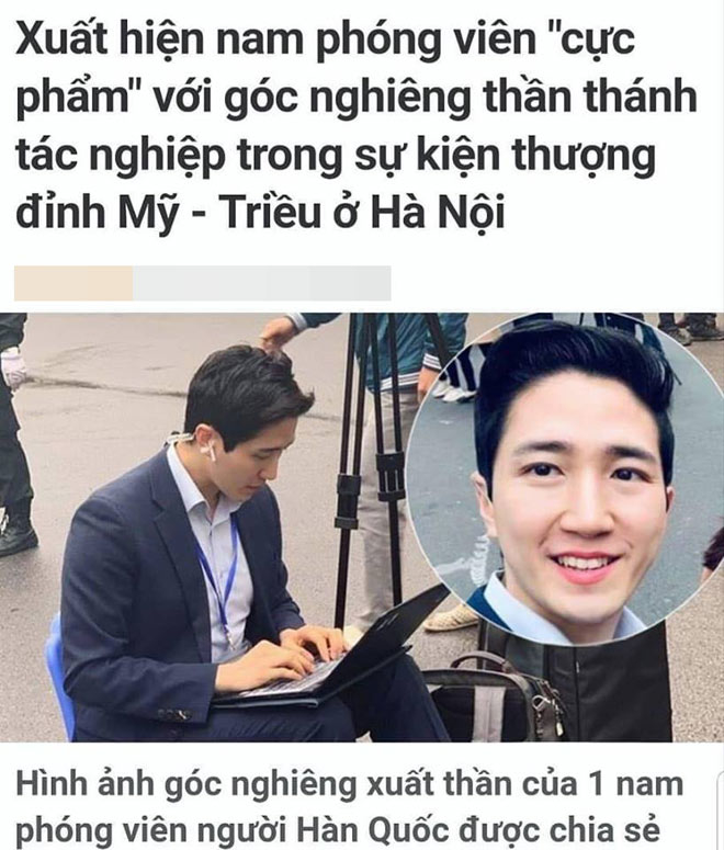 Nam phóng viên cực phẩm tác nghiệp ở Hội nghị thượng đỉnh Mỹ -Triều