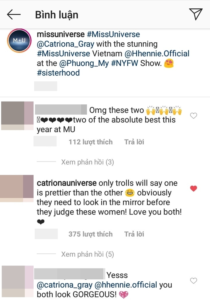 H'Hen Niê cùng Catriona Gray so kè nhan sắc