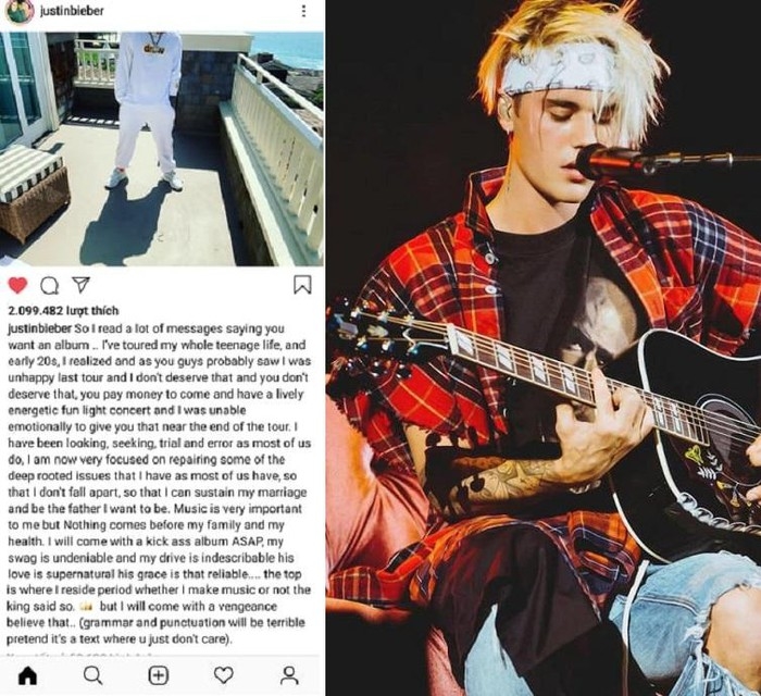 Bị fan đòi album mới, Justin Bieber viết tâm thư giải bày