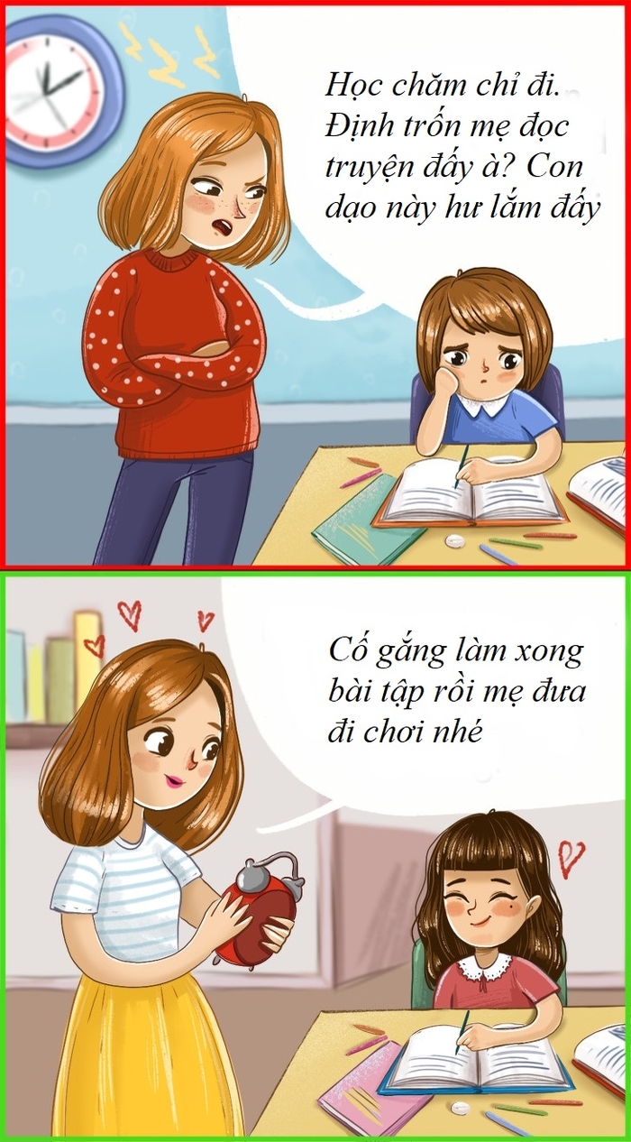 Bộ tranh hãy dạy con khôn khéo, đừng quát mắng, la rầy