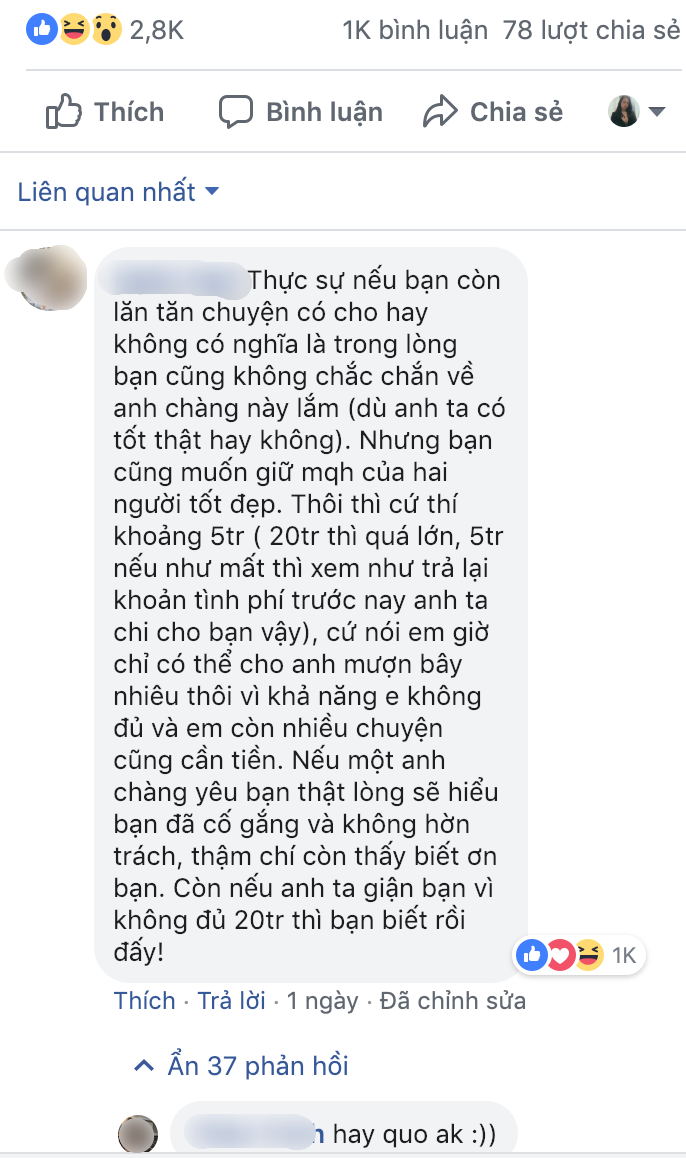 Có nên cho người yêu mượn tiền hay không?