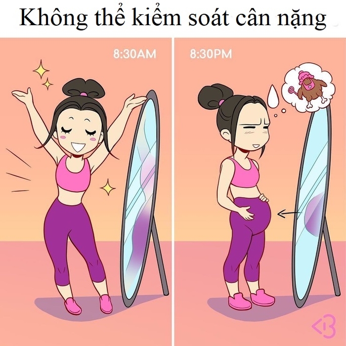 Bộ tranh lý giải vì sao giảm cân muôn đời là cuộc chiến với con gái