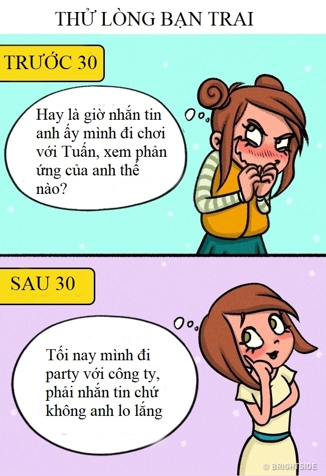 Sự khác biệt thú vị giữa tình yêu tuổi 20 và 30