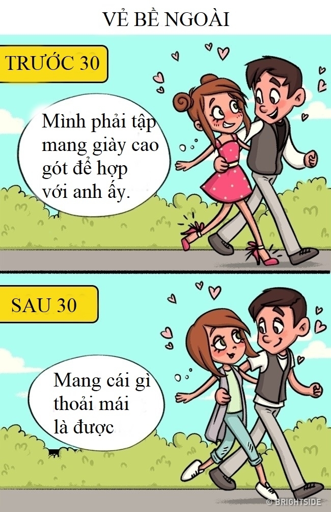 Sự khác biệt thú vị giữa tình yêu tuổi 20 và 30