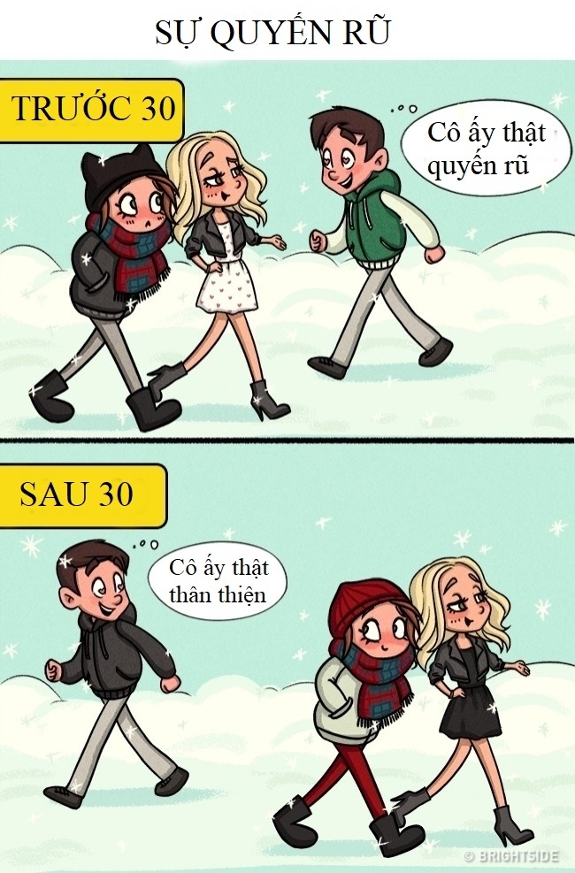 Sự khác biệt thú vị giữa tình yêu tuổi 20 và 30