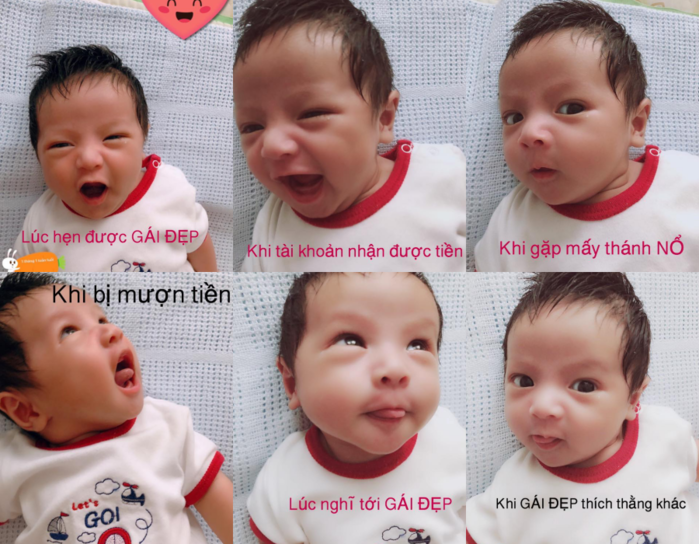 Loạt biểu cảm đáng yêu của các bé nhà sao Việt