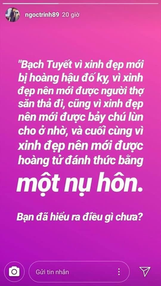 Chia sẻ ẩn ý phụ nữ chỉ cần đẹp là có tất cả của Ngọc Trinh