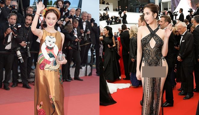 Ngọc Trinh bị chê kém xa Phương Trinh về trang phục dự LHP Cannes
