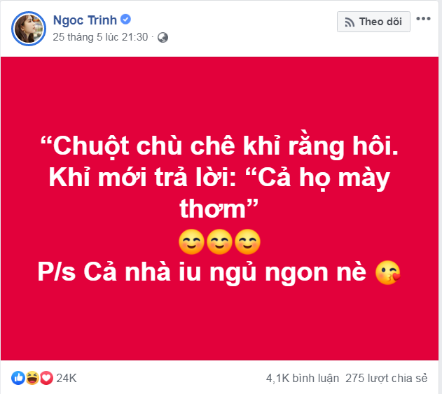 Ngọc Trinh bị netizen soi ra lỗi chính tả cơ bản