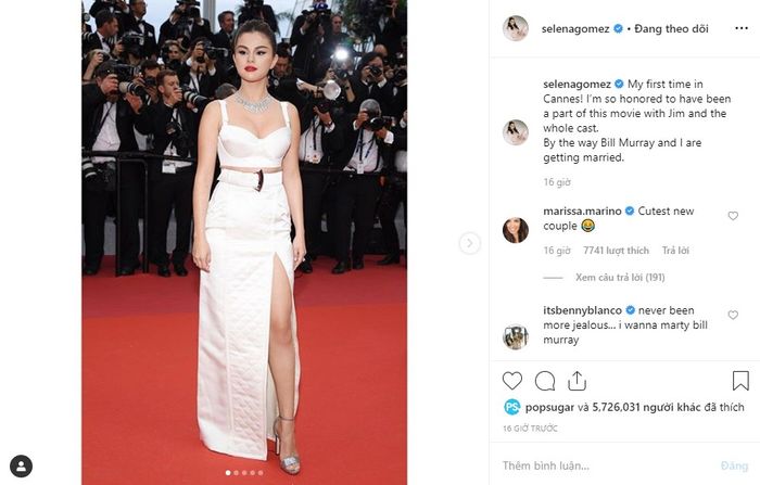 Bill Murray bày tỏ ý định đưa Selena Gomez về nhà ra mắt mẹ ruột