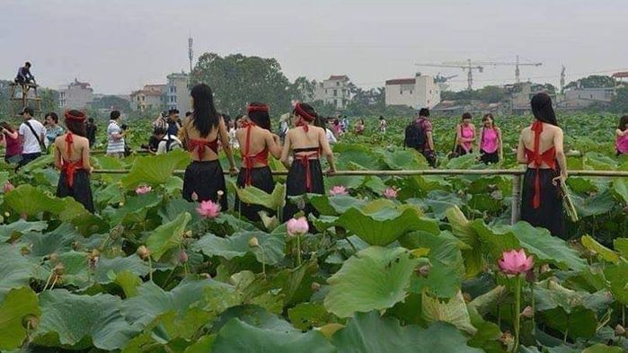 Chụp ảnh khỏa thân dưới đầm sen: “Riêng tư”… nơi công cộng!