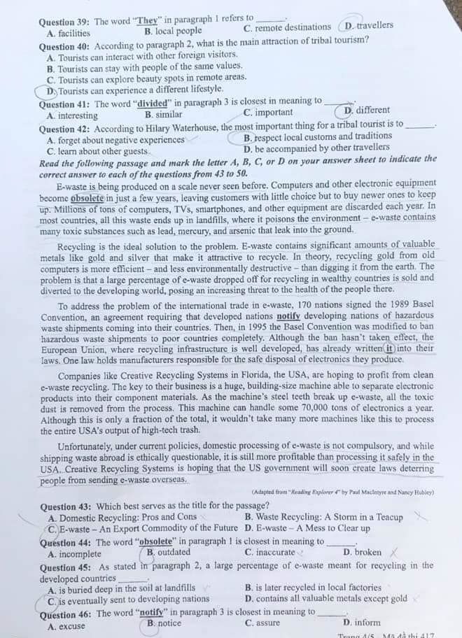 CĐM phản ứng trước đề thi tiếng Anh THPT năm 2019