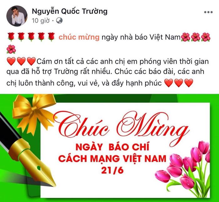 Erik và loạt sao Việt tưng bừng gửi lời chúc ngày Báo chí 21/6