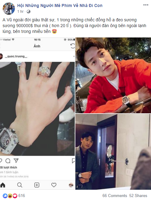 Quốc Trường giàu kếch xù ngoài đời nhưng lại bị nghi xài hàng fake