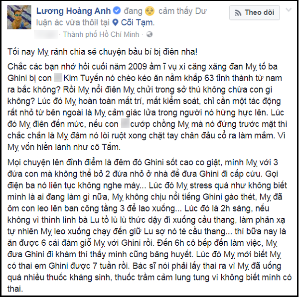 Vợ cũ diễn viên Huy Khánh chuyên lạm bàn chuyện showbiz