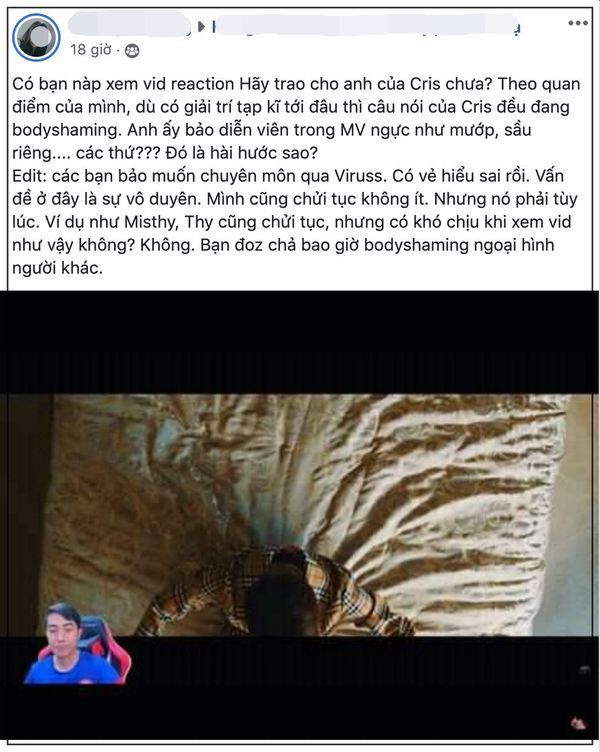 Cris Phan bị ném đá khi làm reaction MV Sơn Tùng M-TP