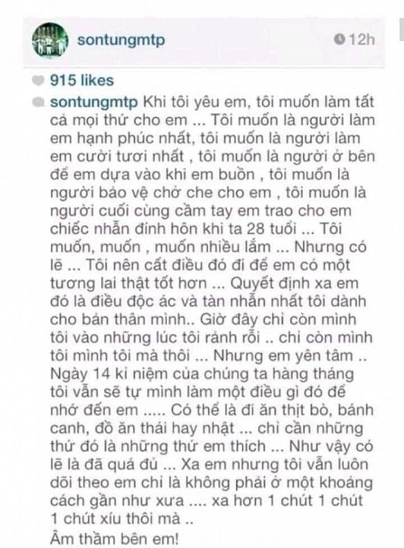 Lộ tin nhắn mùi mẫn của Sơn Tùng - Bảo Trâm 6 năm trước