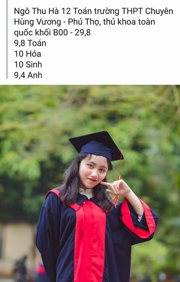 Nữ sinh có điểm 3 môn xét tuyển cao nhất cả nước năm 2019