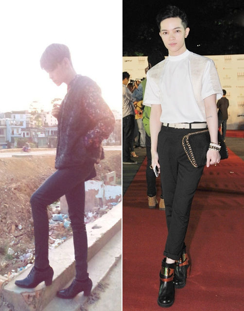 Quang Anh “Về nhà đi con” gia nhập hội giày độn showbiz Việt