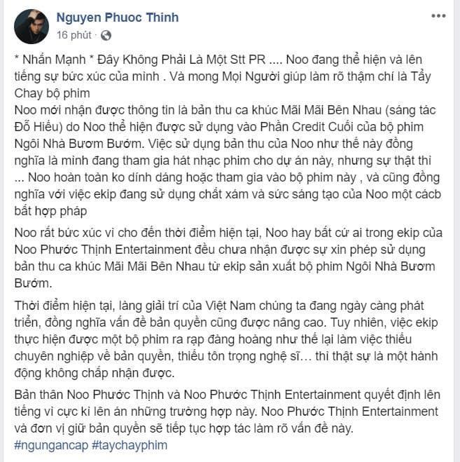 Lên án phim xài nhạc chùa, Noo Phước Thịnh bị CDM mỉa mai