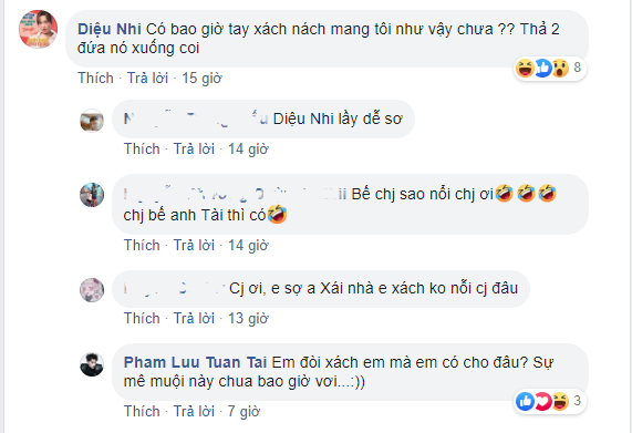 Diệu Nhi bức xúc vì không được Isaac...tay xách nách mang