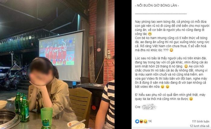 Cô gái khóc nức nở vì bị người yêu cắm sừng