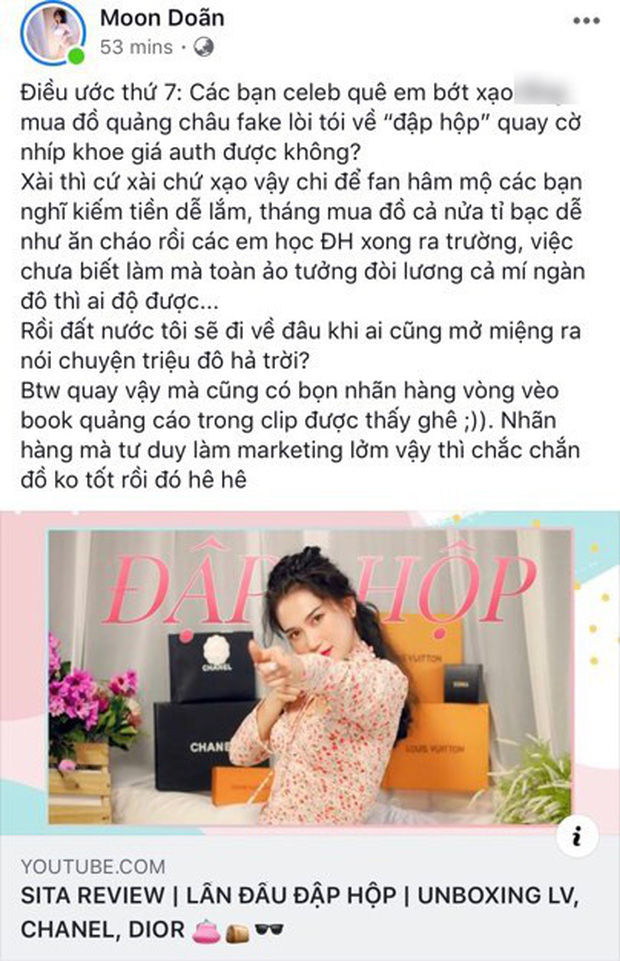 Nữ MC tố Sĩ Thanh đập hàng fake là sát thủ bóc phốt