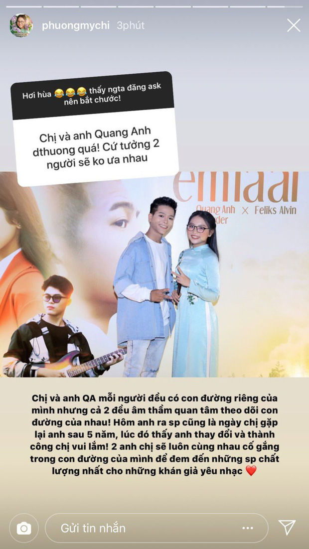 Phương Mỹ Chi lên tiếng về tin đồn không ưa Quang Anh suốt 5 năm qua