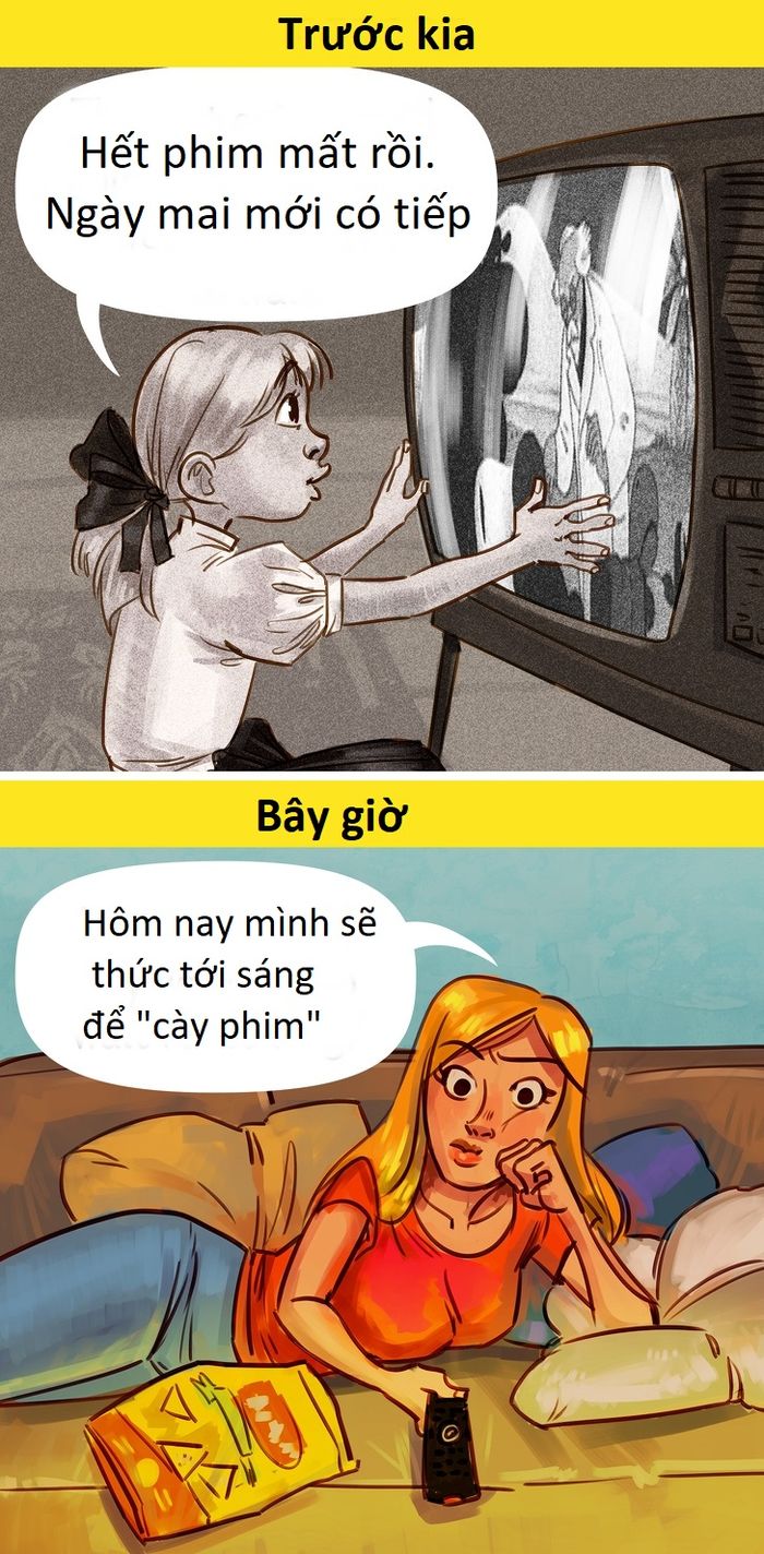Bộ tranh: Sự thay đổi chóng mặt của cuộc sống giữa ngày ấy và bây giờ