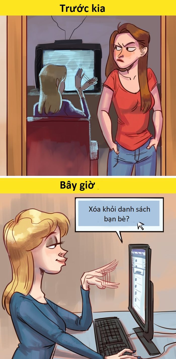Bộ tranh: Sự thay đổi chóng mặt của cuộc sống giữa ngày ấy và bây giờ