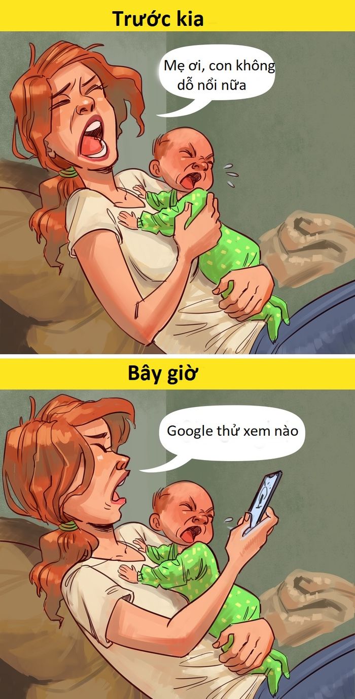 Bộ tranh: Sự thay đổi chóng mặt của cuộc sống giữa ngày ấy và bây giờ