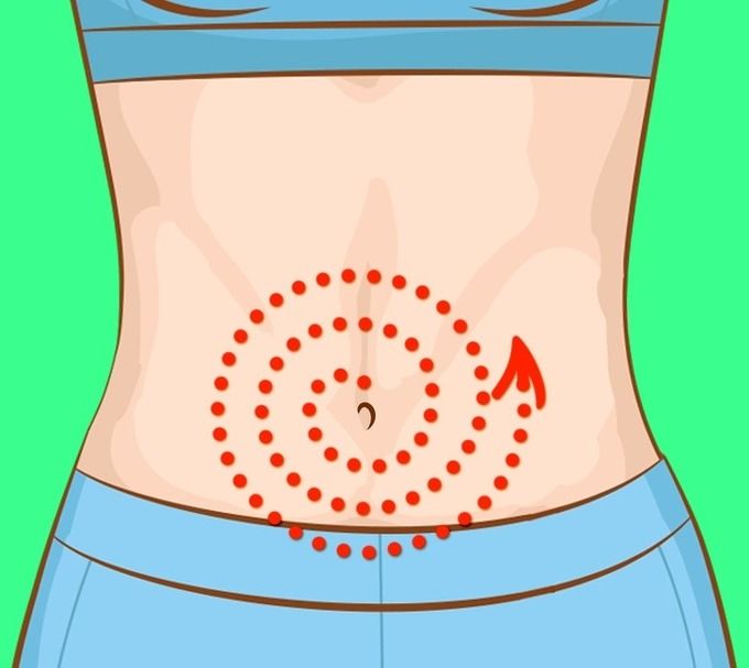 Lười vận động thì cứ massage quanh rốn, ép bụng là mỡ thừa bay biến