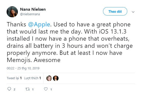 IOS 13.1.3 làm người dùng iPhone điêu đứng: Máy tụt pin, lag liên tục