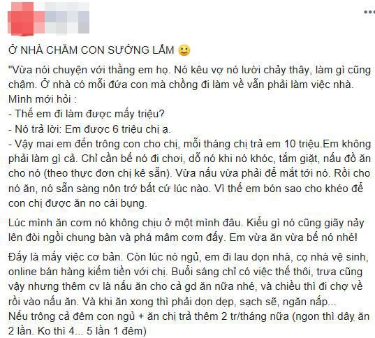 Lương chỉ 6 triệu/tháng anh chồng đã chê vợ chăm con cũng không nên