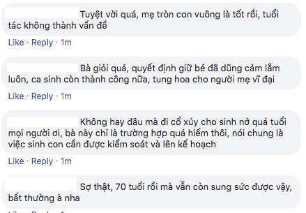 Cụ bà sinh con ở tuổi 67, CĐM chúc mừng món quà của thượng đế