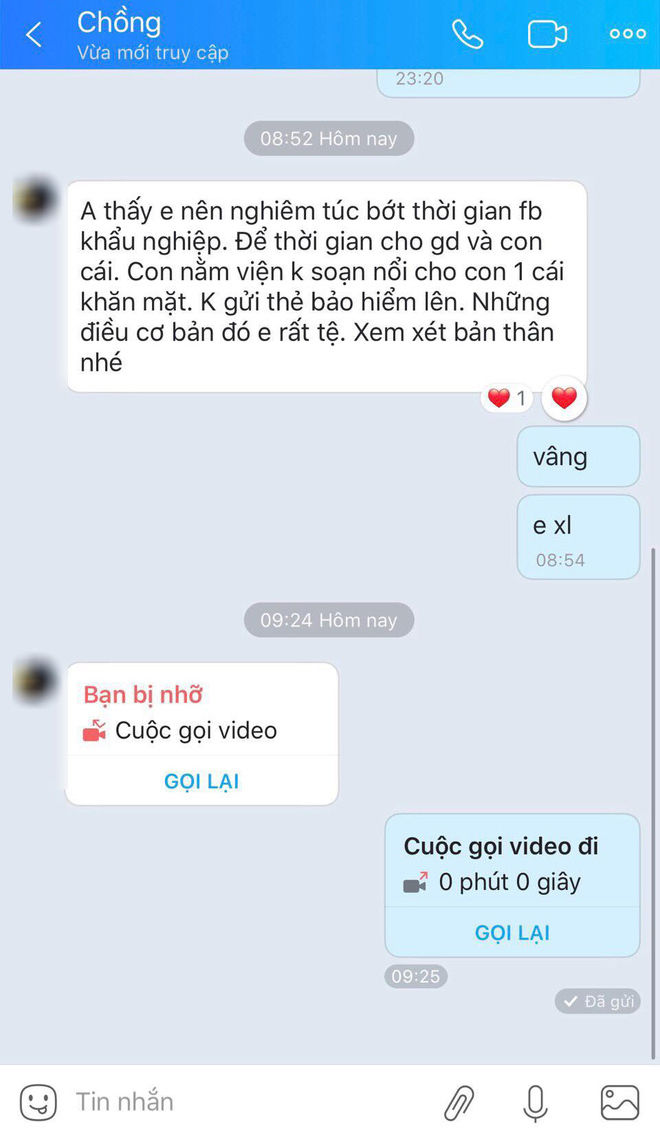 Thường khẩu nghiệp trên MXH, vợ bỉm sữa câm nín khi bị chồng nhắc nhở