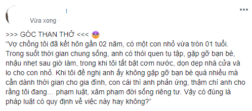 Theo nghị định CP, vợ bị phạt tiền vì cấm chồng tụ tập, gặp gỡ bạn bè