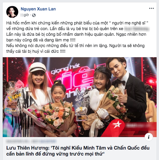 Xuân Lan chỉ trích phát ngôn của Lưu Thiên Hương về việc đọc nhầm tên