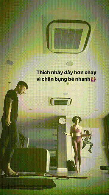 Châu Bùi bật mí Thích nhảy dây hơn chạy vì chân, bụng bé nhanh