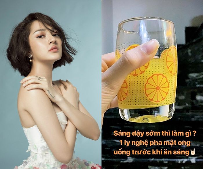 Hà Tăng, Bảo Anh uống nước ép nghệ chống lão hóa, giảm mỡ